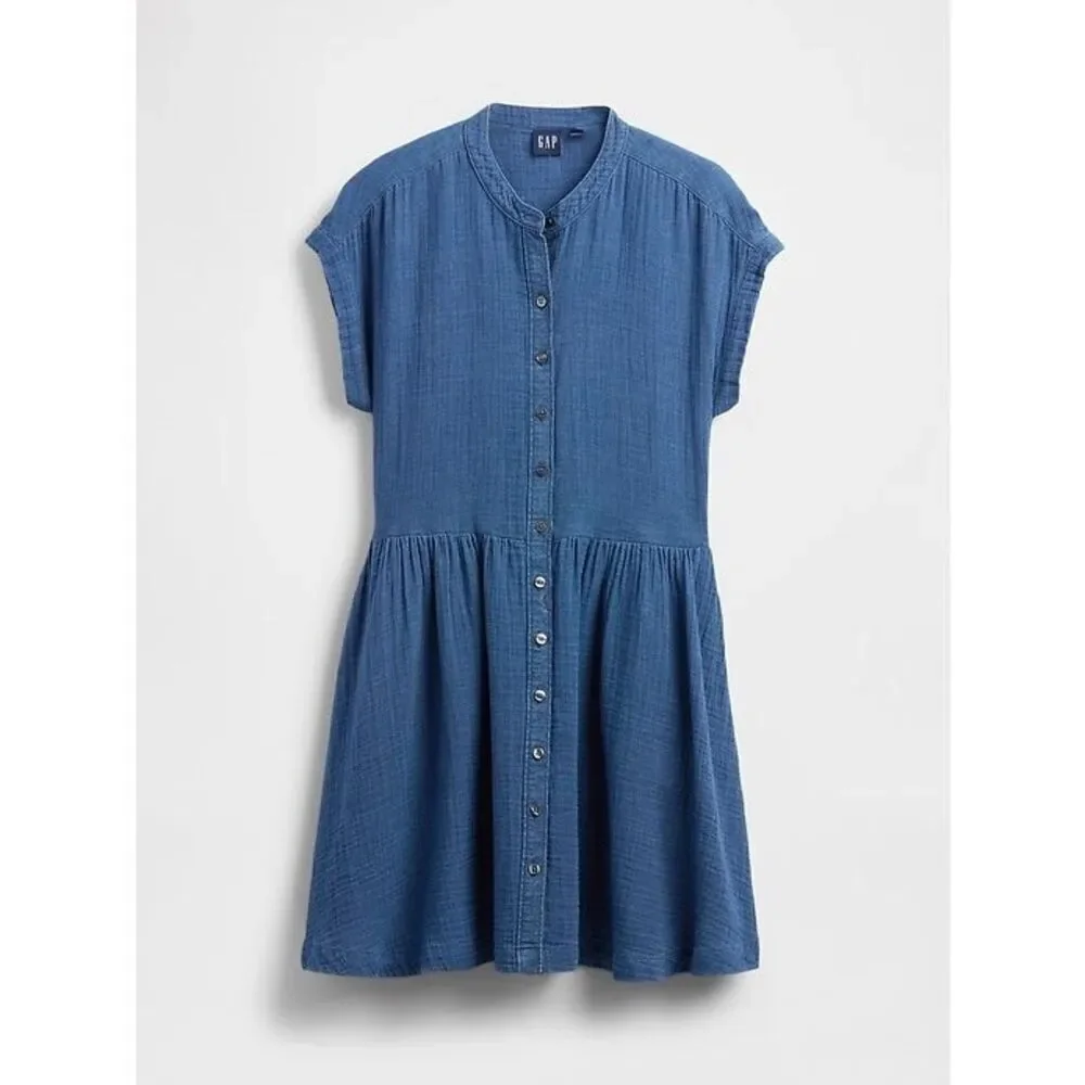Gap Cotton Gauze Denim Mini Shirtdress Women’s dress Size small - Picture 8 of 12
